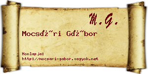Mocsári Gábor névjegykártya